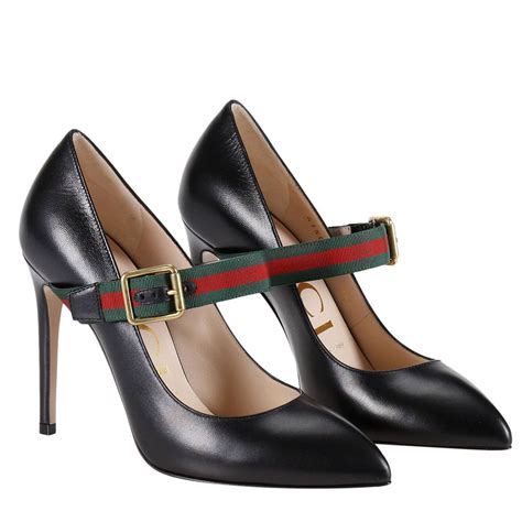 gucci women's sylvie buckle high heel pumps|Gucci sylvie mary jane pumps.